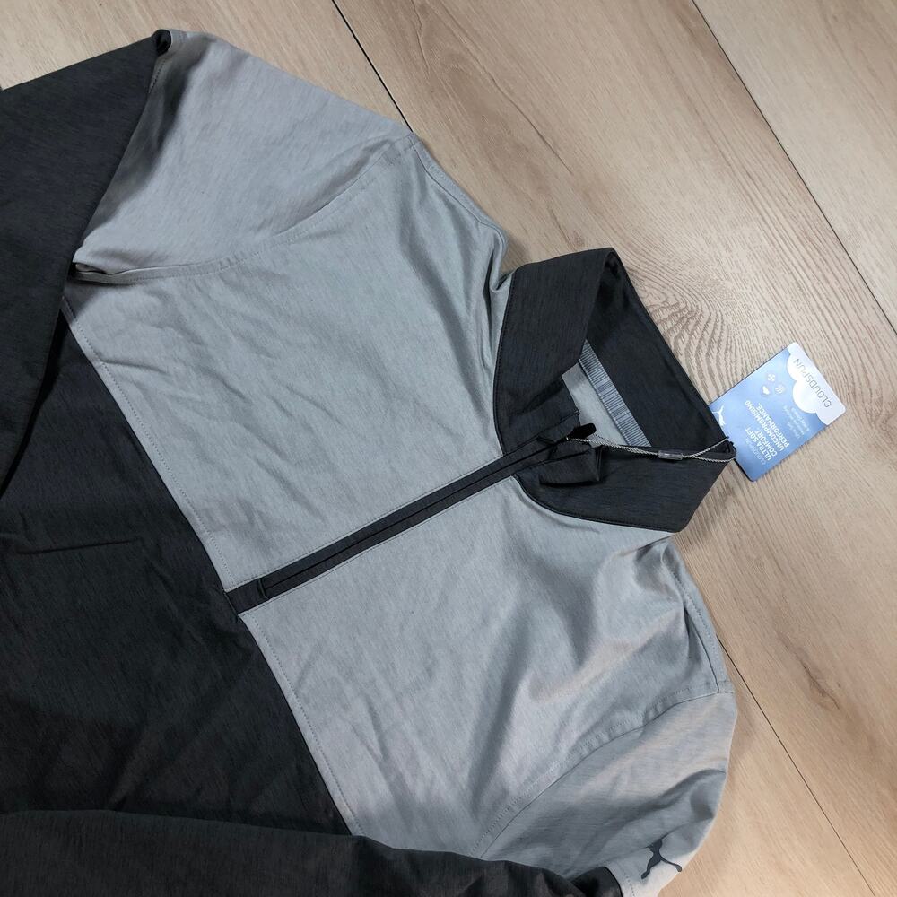 Puma Golf Cloudspun Colorblock 1/4 Zip Mens Gray M [0040]